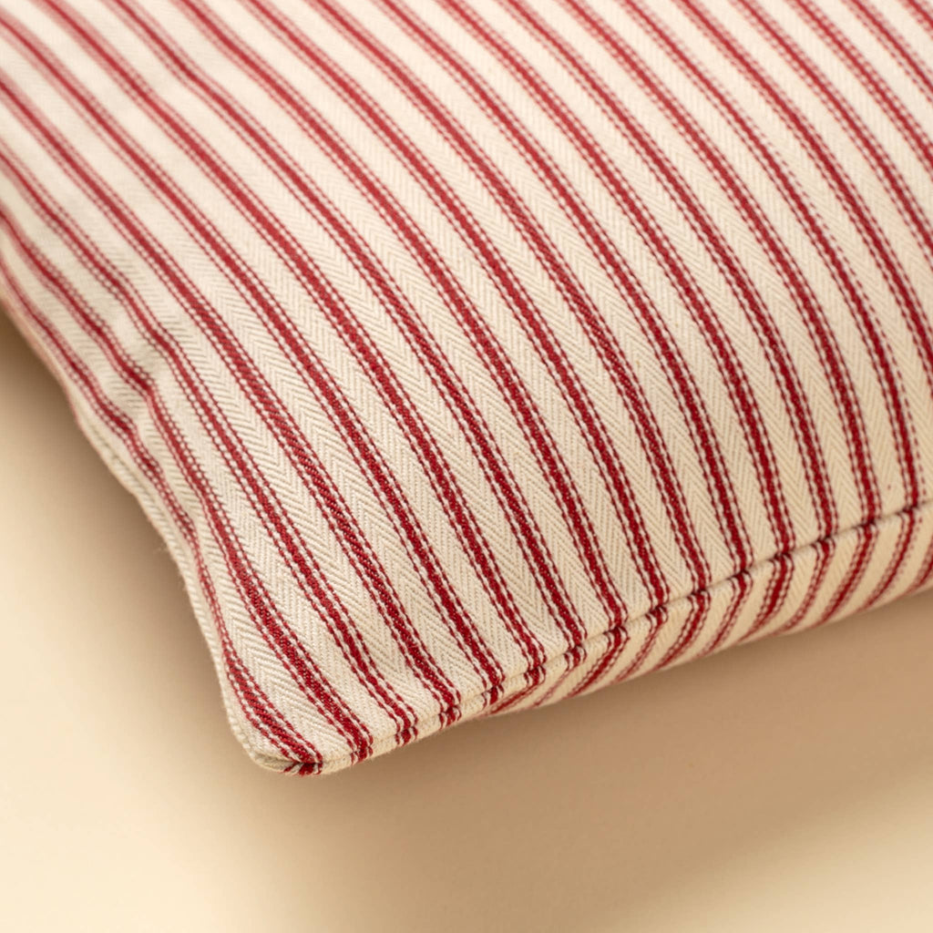 24x24 Red Ticking Pillow