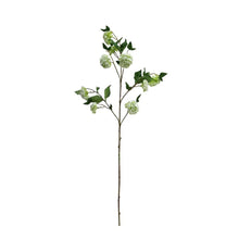 9 inch Snowball Viburnum White - Single Stem Faux Flower