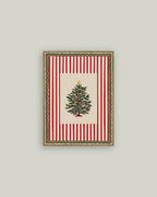 Peppermint Stripe Tree Framed Antique Art
