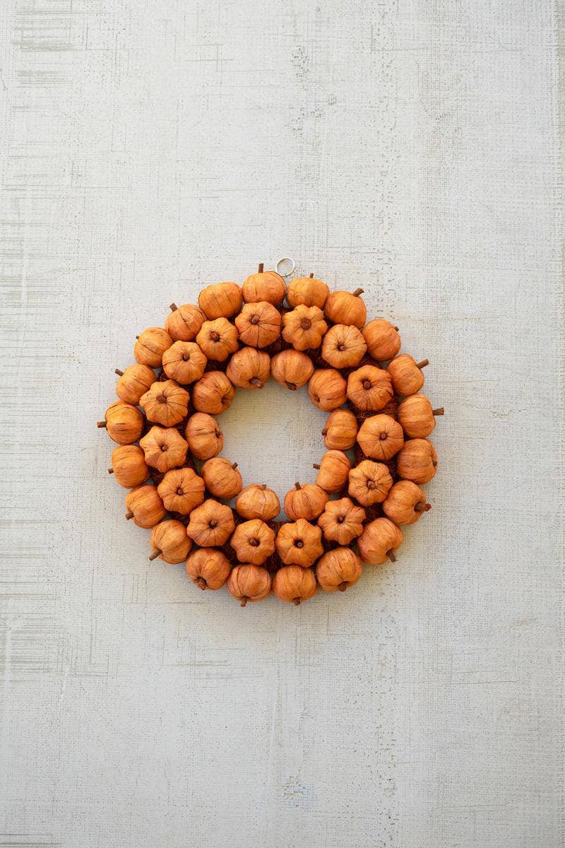 Orange Pumpkin Wreath