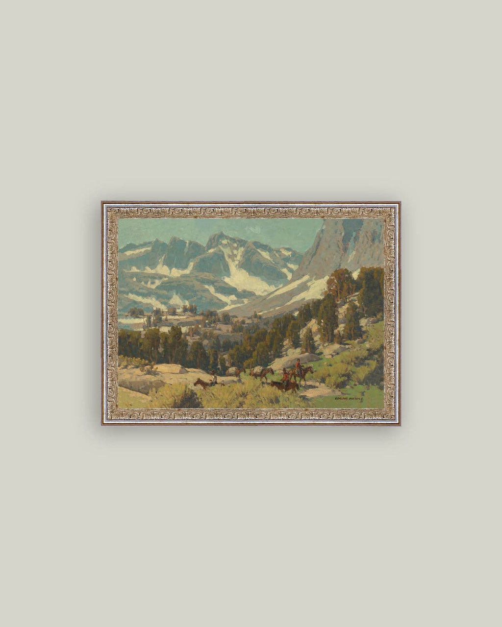 Sierra Grande, Pack Train Framed Antique Art