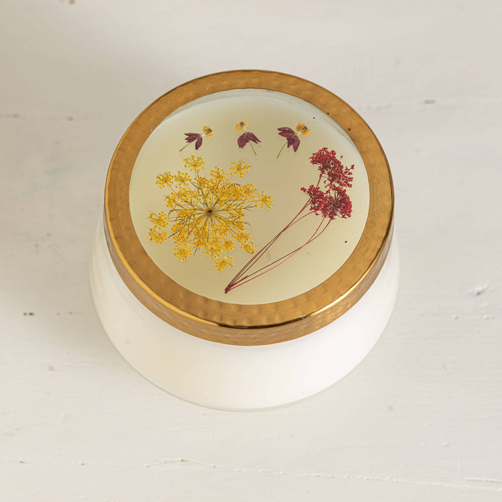 Signature Pressed Floral Candle - Spicy Apple