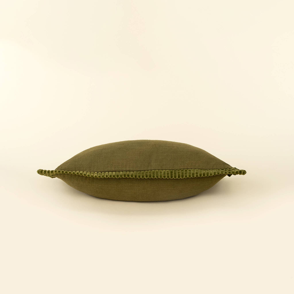 21x12 Corded Velvet Edge Pillow Moss
