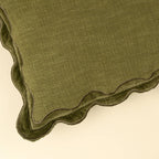 21x12 Velvet Scallop Pillow -Moss