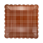 Deep Brown Windowpane Paper Plates