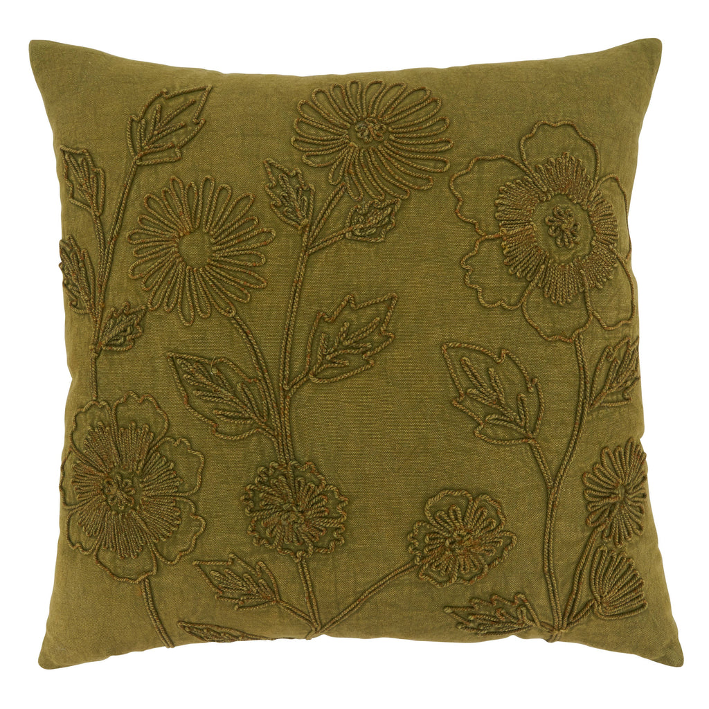 Pillow With Stone Washed Floral Design
