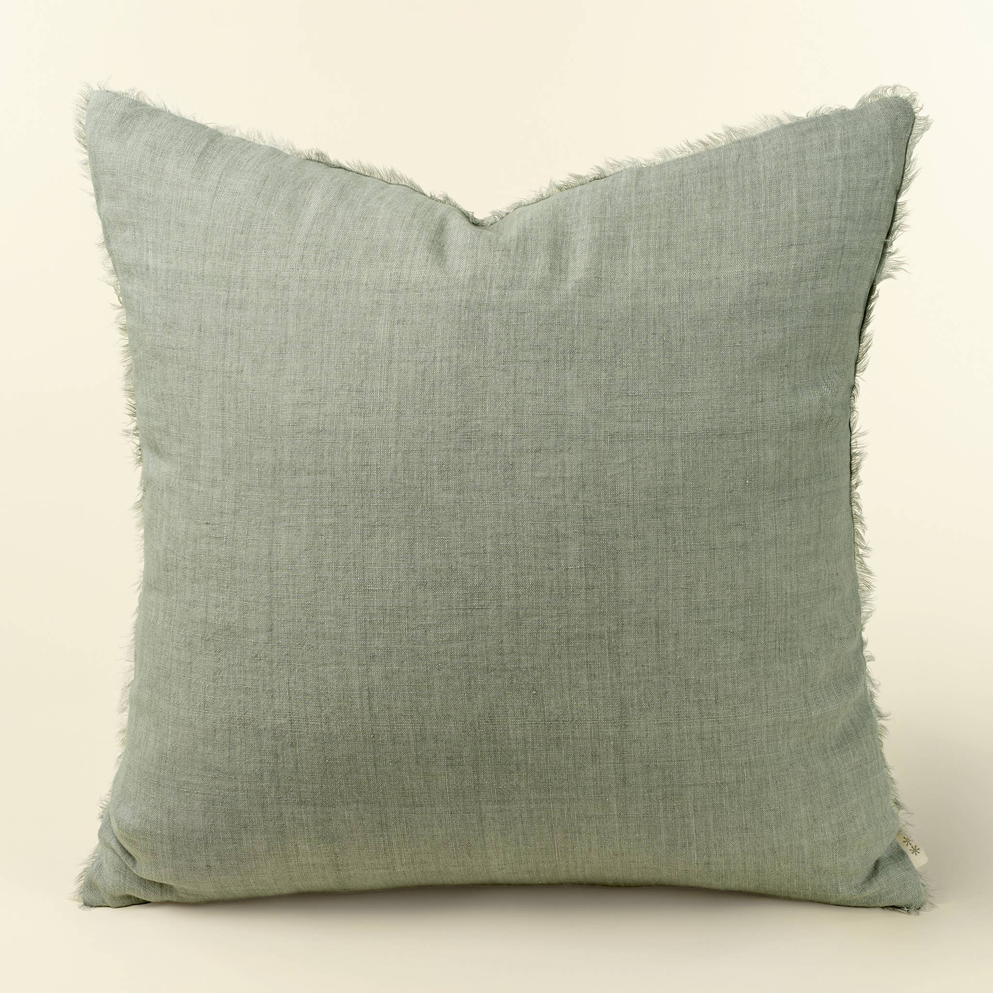 24x24 Lina Linen Pillow Flint Grey