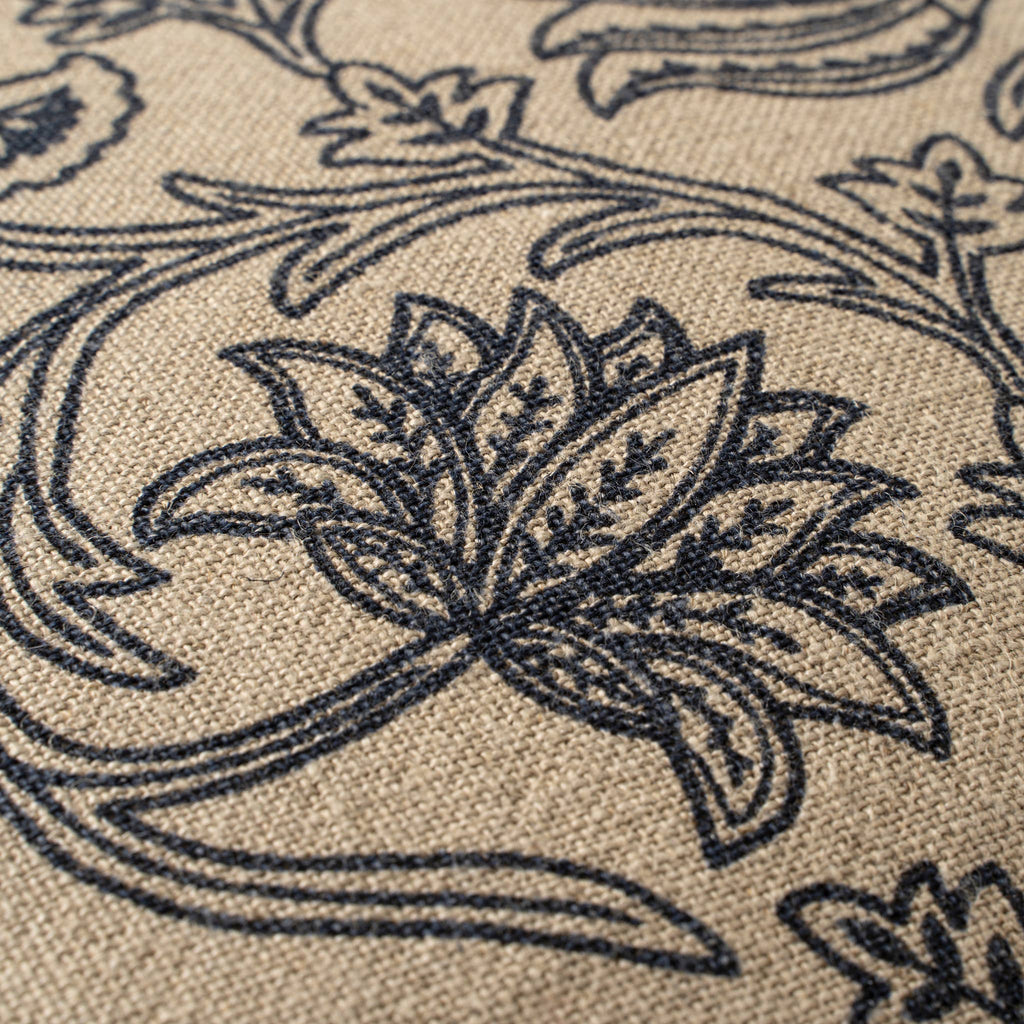 24x24 Lotus Linen Pillow-Blue
