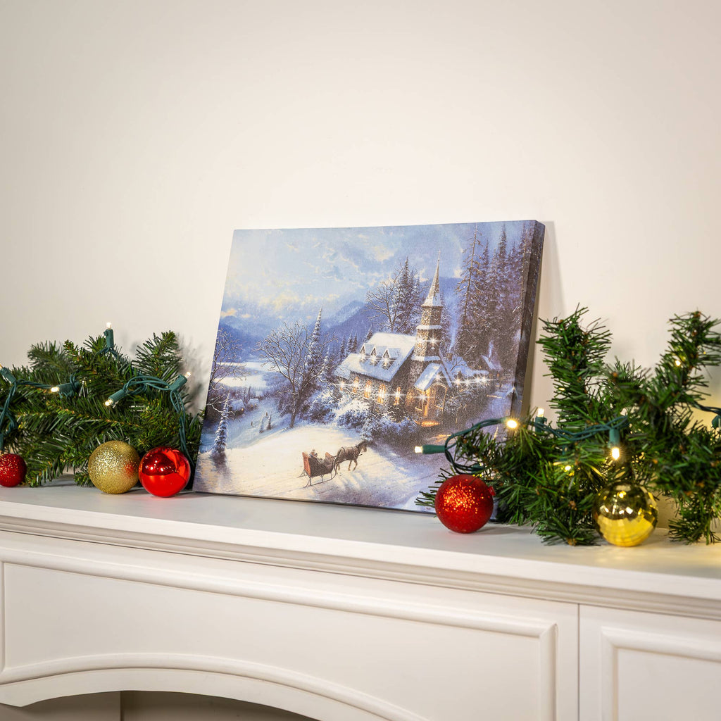 Winter Sleigh Ride Lighted Wall Art