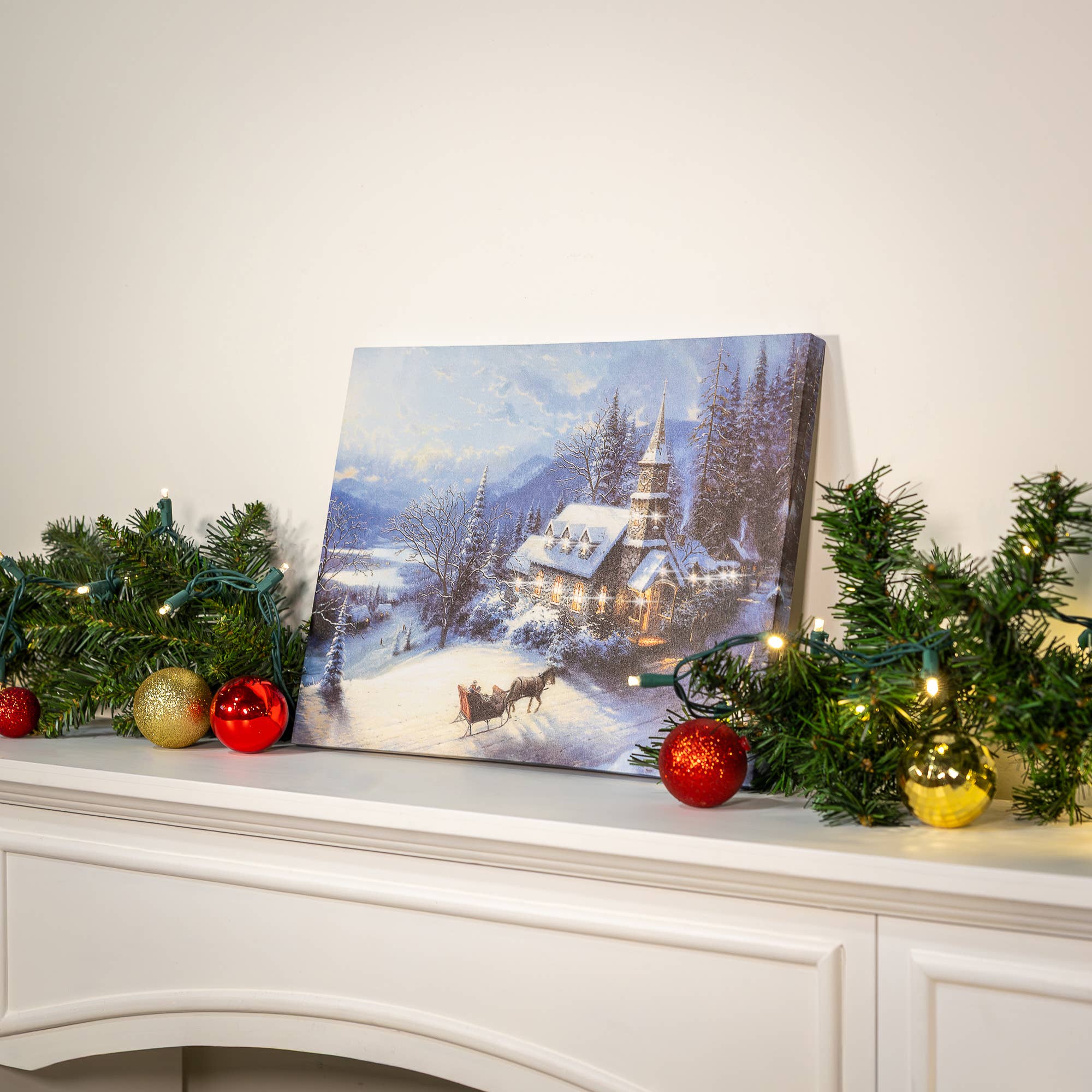 Winter Sleigh Ride Lighted Wall Art