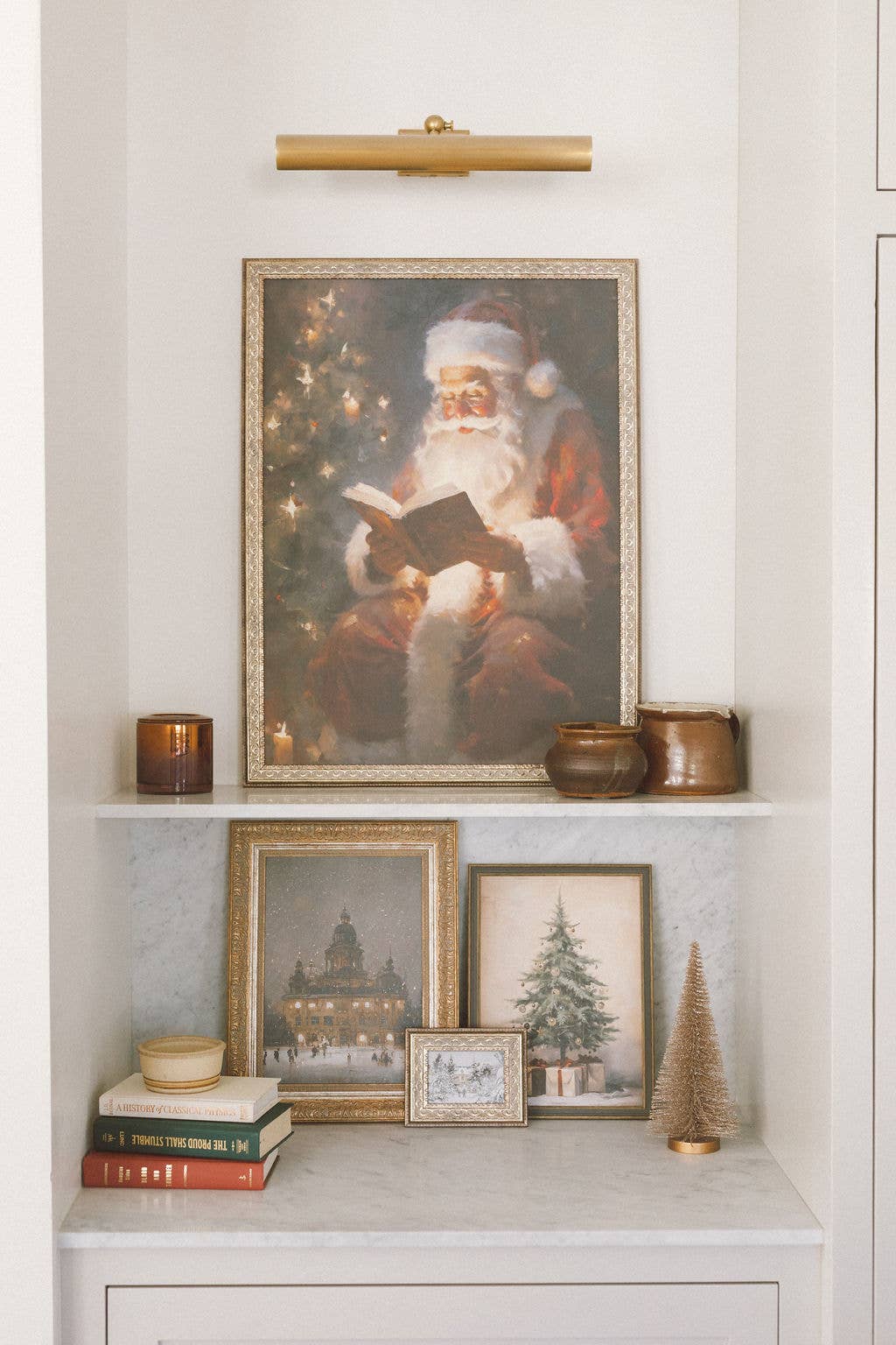 Classic Santa Framed Antique Art