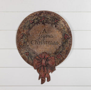 Joyous Christmas Wreath Plaque