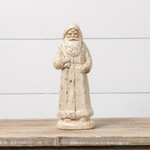 Antique White Glitter Santa