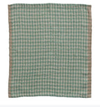 Aqua Gingham Linen Napkins |Set of 4