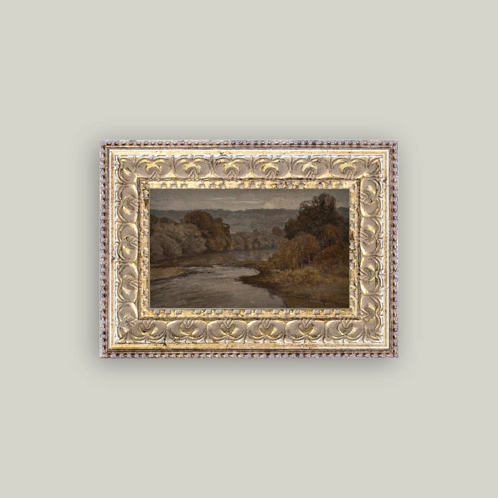 Autumn River Framed Antique Art - 20" x 11" pic 3