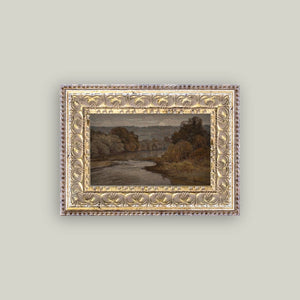 Autumn River Framed Antique Art - 20" x 11" pic 3