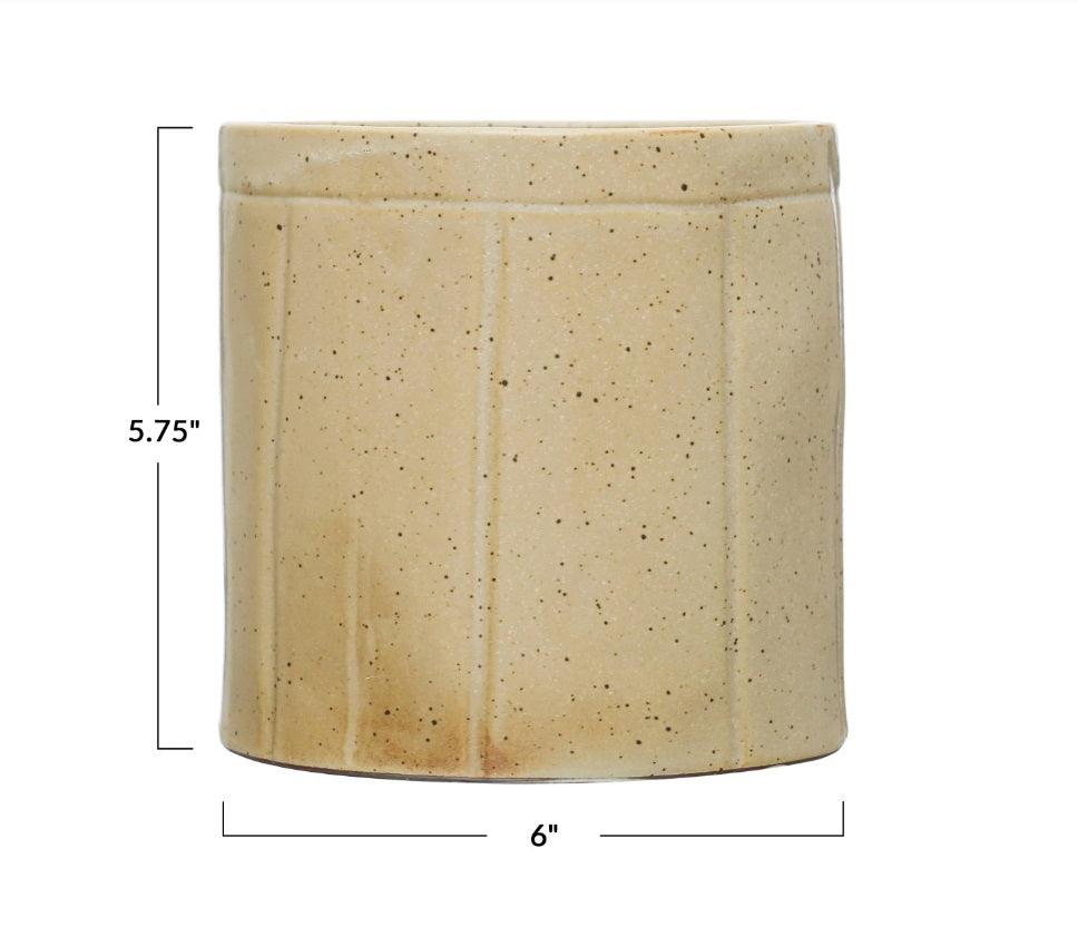 Beige Stoneware Crock
