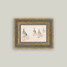 Biking Bunnies Framed Antique Art - 16" x 12" pic 3