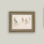 Biking Bunnies Framed Antique Art - 16" x 12" pic 4