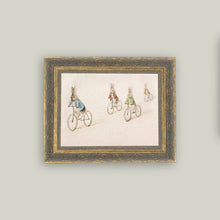 Biking Bunnies Framed Antique Art - 16" x 12" pic 4