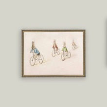 Biking Bunnies Framed Antique Art - 16" x 12" pic 5