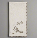 Bird Embroidered Dinner Napkin