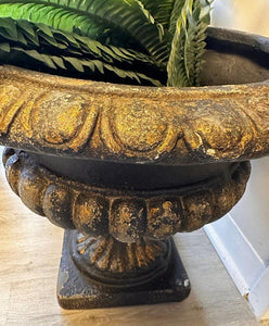 Black Vintage Ornate Urn