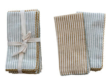 Blue & Mustard Stripe Napkins