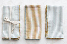 Blue & Mustard Stripe Napkins