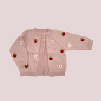 Blush Strawberry & Flower Baby Cardigan - 12 to 24M