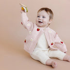 Blush Strawberry & Flower Baby Cardigan - 12 to 24M