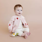 Blush Strawberry & Flower Baby Cardigan - 12 to 24M