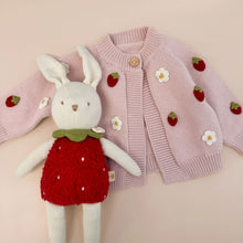 Blush Strawberry & Flower Baby Cardigan - 12 to 24M
