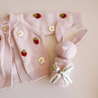 Blush Strawberry & Flower Baby Cardigan - 12 to 24M
