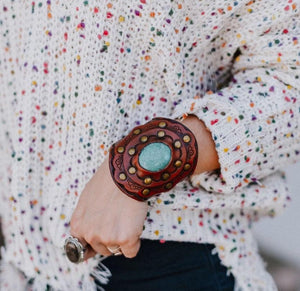 Aegan Boho Leather Cuff Brown