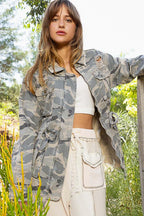 Camo Waist Tie Jacket