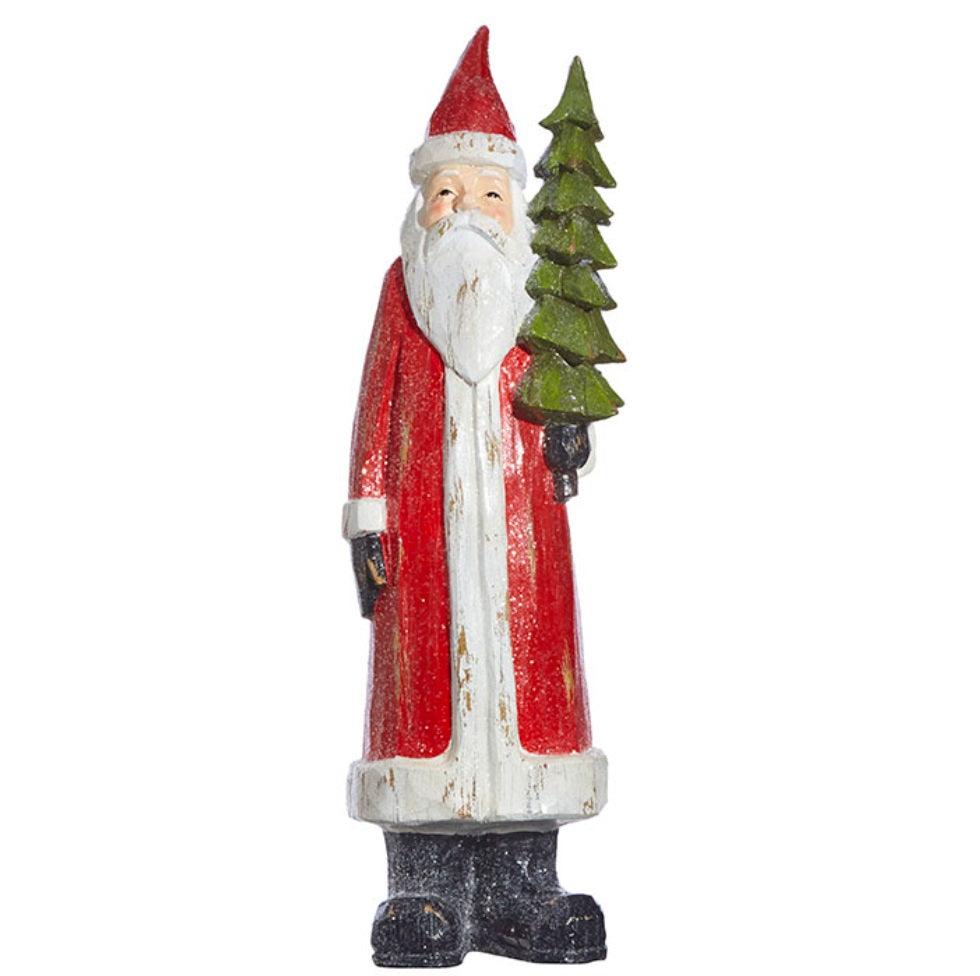 Carved Santa with Tree