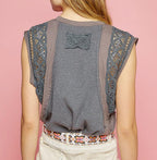Charcoal Oversized Knit Top