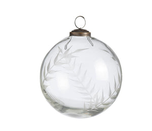 Clear Laurel Design Glass Ornament