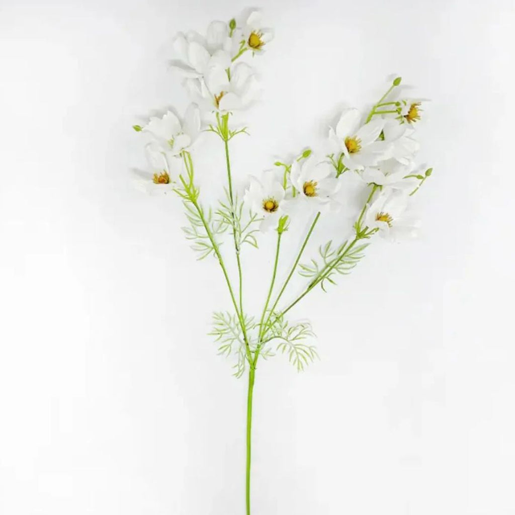 Cosmos White Faux Flower Stem Decor