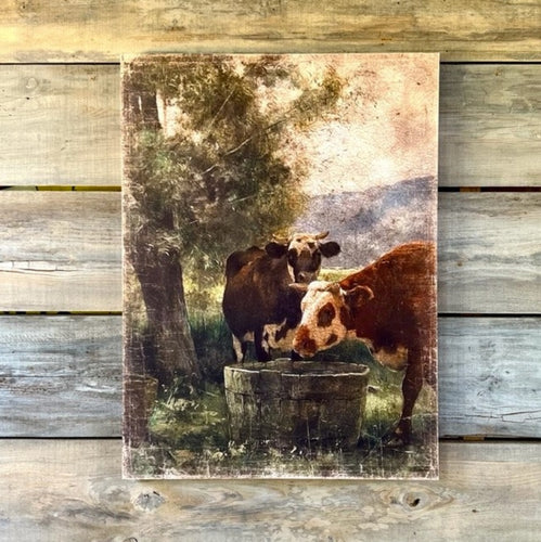 Cool Water In Pasture Aged Print