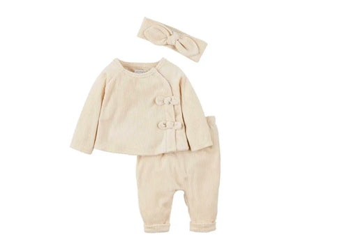 Cream Velour Baby Outfit