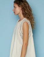 Oversized Crochet Top - Cream