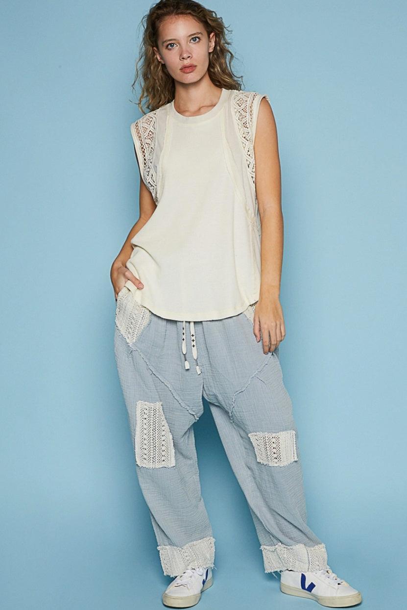 Oversized Crochet Top - Cream