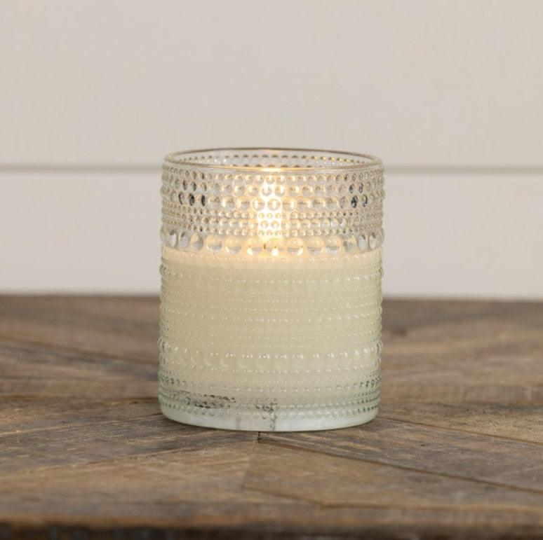 5" Dotted Glass Flameless Candle