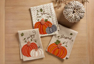 Embroidered Pumpkin Towels