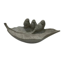 English Garden Cement Birds On Leaf