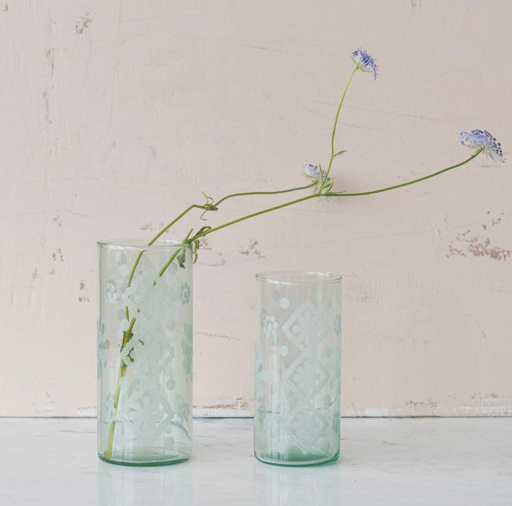 Etched Glass Hurricane