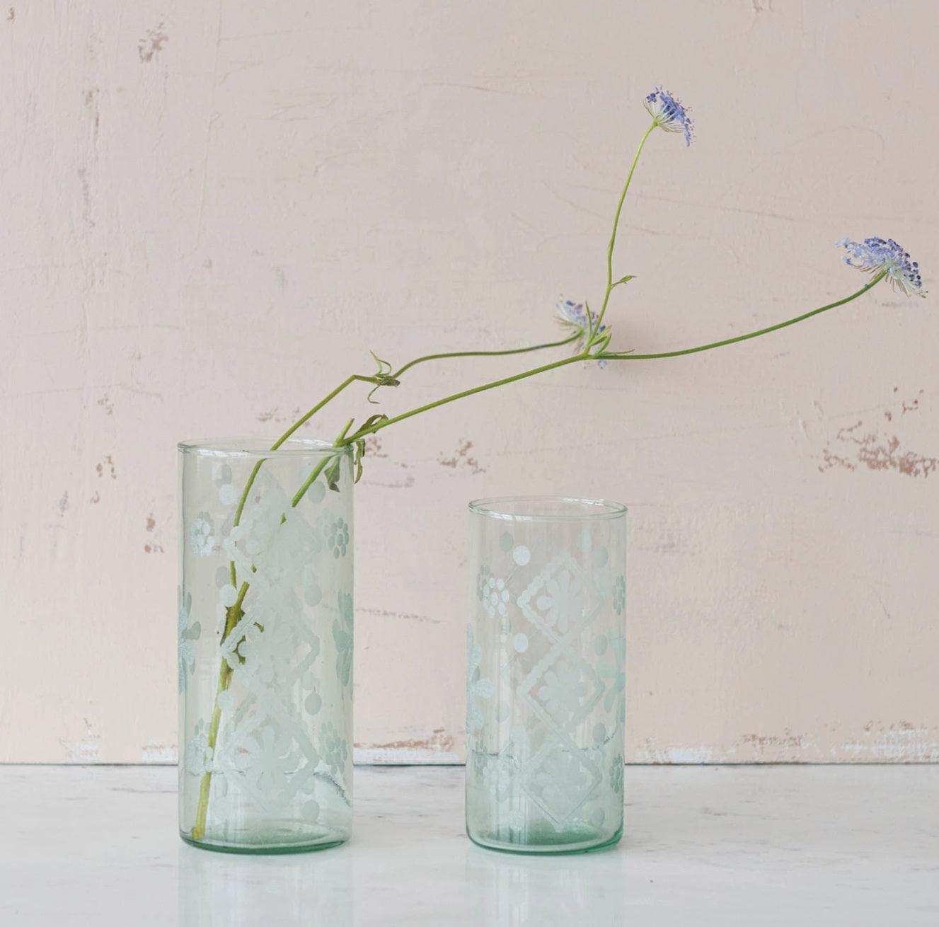 Etched Glass Hurricane