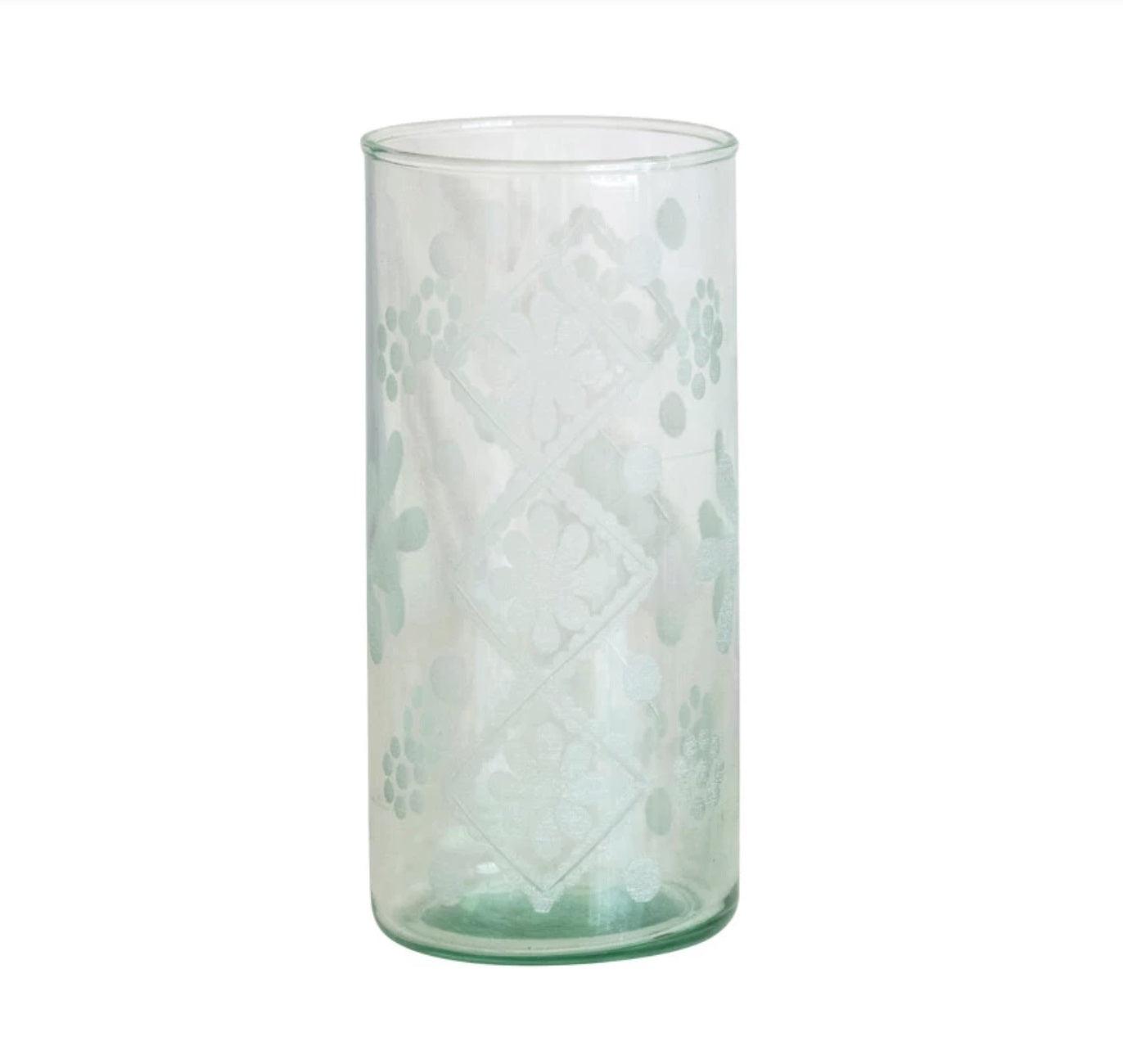 Etched Glass Hurricane